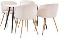 5-piece Dining Set Textile Cream 3053716 - Dining Set