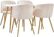 5-piece Dining Set, Textile, Cream 3053756 - Dining Set