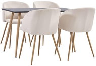 5-piece Dining Set. Textile. Cream 3053796 - Dining Set