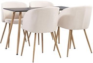 5-piece Dining Set, Textile, Cream 3053836 - Dining Set