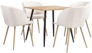 5-piece Dining Set, Textile, Cream 3053917 - Dining Set