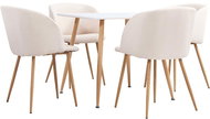 5-piece Dining Set Textile Cream 3053997 - Dining Set