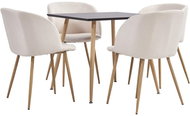 5-piece Dining Set, Textile, Cream 3054037 - Dining Set
