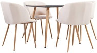 5-piece Dining Set, Textile, Cream 3054077 - Dining Set