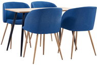 5-piece Dining Set, Textile, Blue 3053680 - Dining Set
