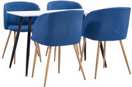 5-piece Dining Set, Textile, Blue 3053720 - Dining Set