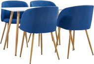 5-piece Dining Set, Textile, Blue 3053760 - Dining Set