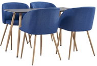5-piece Dining Set, Textile Blue 3053840 - Dining Set