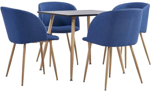 5-Piece Dining Set, Fabric, Blue 3054041 - Dining Set - Main image