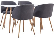 5-piece Dining Set, Textile, Taupe 3053770 - Dining Set