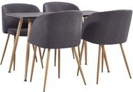 5-piece Dining Set, Textile, Taupe 3053850 - Dining Set