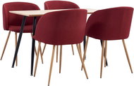 5-piece Dining Set Textile Burgundy 3053688 - Dining Set