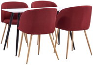 5-piece Dining Set, Textile, Bugundy 3053728 - Dining Set