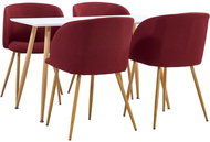 5-piece Dining Set, Textile, Burgundy 3053768 - Dining Set