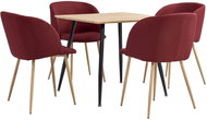 5-piece Dining Set, Textile, Burgundy 3053929 - Dining Set