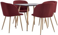 5-Piece Dining Set, Fabric, Burgundy 3054049 - Dining Set
