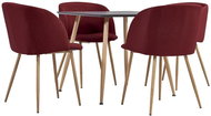 5-piece Dining Set, Textile, Burgundy 3054089 - Dining Set