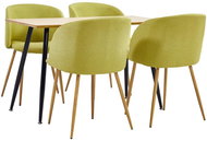 5-piece Dining Set, Textile, Green 3053682 - Dining Set