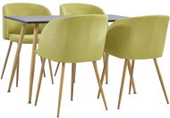 5-piece Dining Set, Textile, Green 3053802 - Dining Set