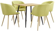 5-piece Dining Set, Textile, Green 3053923 - Dining Set