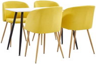 5-Piece Dining Set, Fabric, Yellow 3053726 - Dining Set