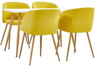 5-piece Dining Set Textile Yellow 3053766 - Dining Set