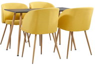 5-piece Dining Set, Textile, Yellow 3053846 - Dining Set