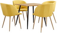 5-piece Dining Set, Textile, Yellow 3053927 - Dining Set