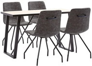 5-Piece Dining Set Synthetic Leather Dark Brown 3050460 - Dining Set
