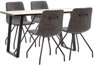 5-piece Dining Set Dark Brown Faux Leather 3050504 - Dining Set