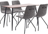 5-piece Dining Set, Dark Brown Faux Leather 3050680 - Dining Set
