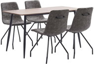 5-piece Dining Set Dark Brown Faux Leather 3050724 - Dining Set