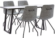 5-piece Dining Set Dark Grey Faux Leather 3050112 - Dining Set
