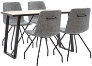 5-piece Dining Set Dark Grey Faux Leather 3050464 - Dining Set