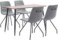 5-piece Dining Set Dark Grey Faux Leather 3050684 - Dining Set