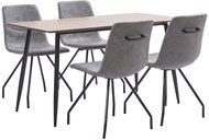 5-piece Dining Set Dark Grey Faux Leather 3050728 - Dining Set