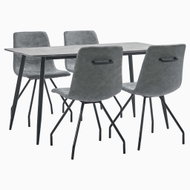 5-Piece Dining Set, Dark Grey, Synthetic Leather 3050946 - Dining Set