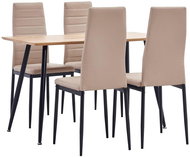 5-piece Dining Set Faux Leather Cappuccino 3053670 - Dining Set