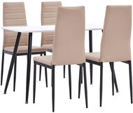 5-piece dining set faux leather cappuccino 3053710 - Dining Set