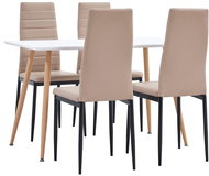 5-piece Dining Set Faux Leather Cappuccino 3053750 - Dining Set