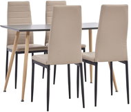 5-piece dining set faux leather cappuccino 3053830 - Dining Set