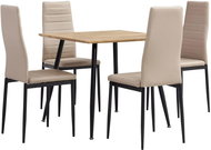 5-piece dining set faux leather cappuccino 3053911 - Dining Set