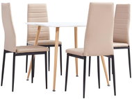 5-piece dining set faux leather cappuccino 3053991 - Dining Set