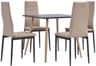5-piece dining set faux leather cappuccino 3054031 - Dining Set