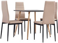 5-piece dining set faux leather cappuccino 3054071 - Dining Set