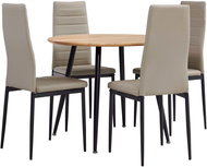 5-piece Dining Set Faux Leather Cappuccino 3054151 - Dining Set