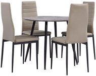 5-piece Dining Set Faux Leather Cappuccino 3054191 - Dining Set