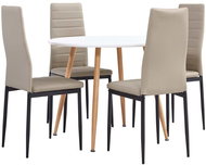 5-piece dining set faux leather cappuccino 3054231 - Dining Set