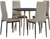 5-piece dining set faux leather cappuccino 3054271 - Dining Set