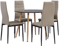 5-piece dining set faux leather cappuccino 3054311 - Dining Set
